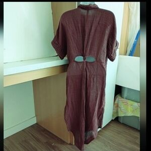 Anthropologie Cotout Back Shirt Dress sz M